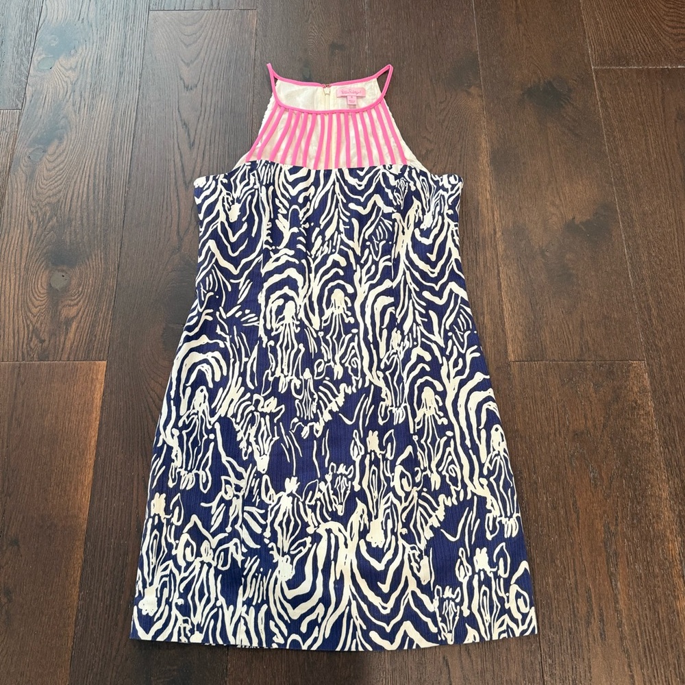 Lilly Pulitzer Zebra Print Pink/Navy/White Size 8